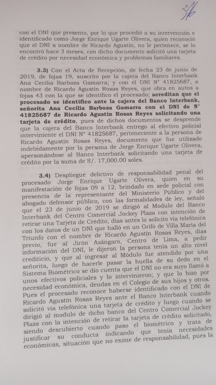 Sentencia completa de Jorge Ugarte cuando se metió a un banco a robar, página 5